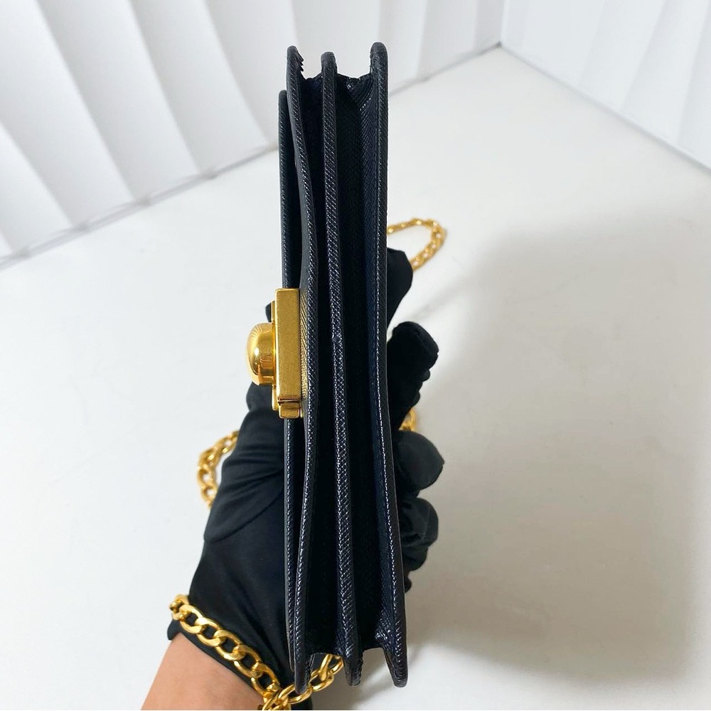 Prada Black Crossbody Bag with Gold Chain - Picture 6 of 13